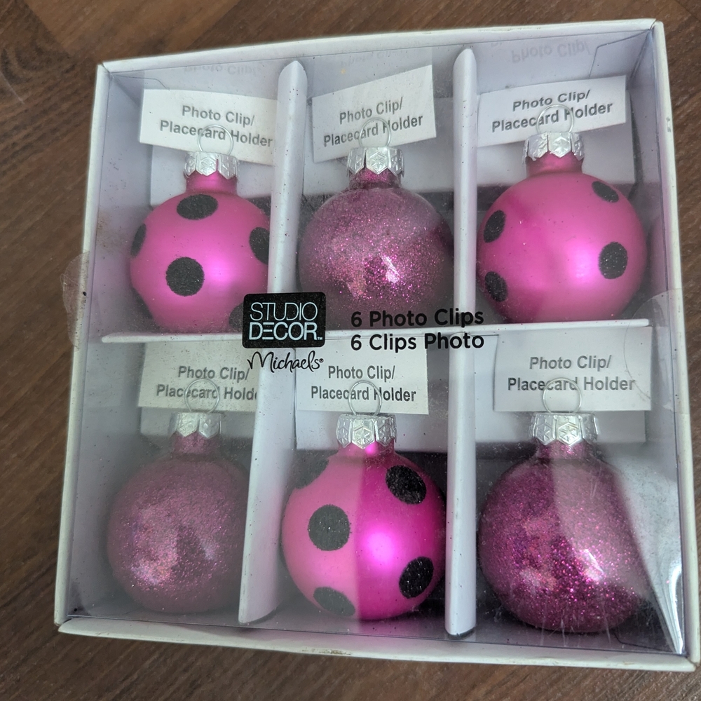 Brand New Pink and Black Photo Clip/Placecard Holders